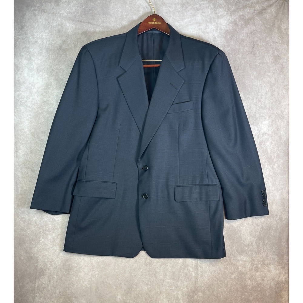 Hickey Freeman Loro Piana Blazer Mens 43 Short Suit Jacket Blue Tasmanian Wool